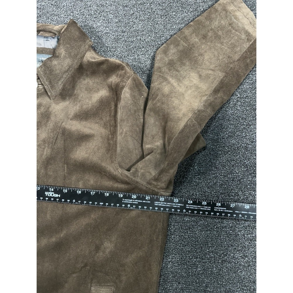 Vintage Banana Republic Brown Heavy Duty Suede Jacket Work Shirt Men's Small - Picture 6 of 7